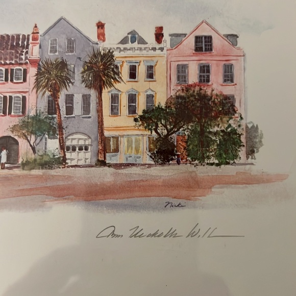 Rainbow Row in Charleston, SC - Anne Nicholls Williams Signed Lithograph - Picture 6 of 6